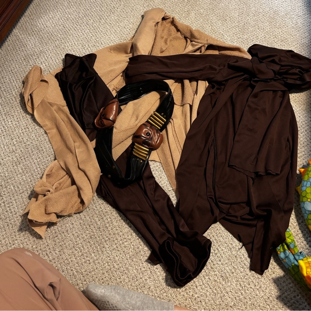 Brown and Tan Clothing Set with Black Belt